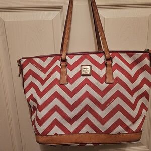 Dooney & Bourke Red Chevron Tote Bag